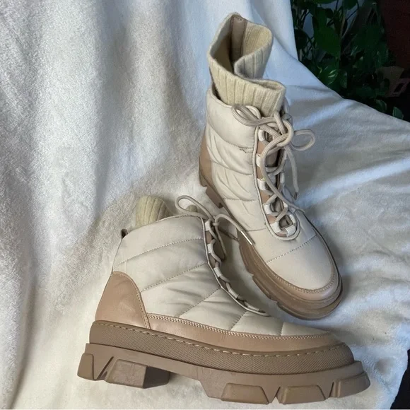 Sam Edelman Tabitha Puffer Lace Up Boot Moonbeam 8.5 - Picture 4 of 11